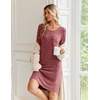 Ekouaer Womens Long Sleeve Nightgown Crewneck Sleepshirt Soft Sleep Dress | This Sleepwear Features Super Soft Skin-friendly Knit Fabric Pajama for Sleeping or Lounging Excellent Value for the Price(Wine Red)