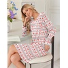 Ekouaer Womens Long Sleeve Nightgown Crewneck Sleepshirt Soft Sleep Dress | This Sleepwear Features Super Soft Skin-friendly Knit Fabric Pajama for Sleeping or Lounging Excellent Value for the Price(White Christmas Reindeer)