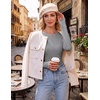 Ekouaer Womens Long Sleeve Shirts Thumb Hole Tops Thermal Fall Clothes | Crew Neck T Shirts, Loose Fit, Undershirts, Layering, Casual, Work, Winter Outfits(Light Grey)