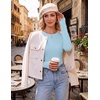 Ekouaer Womens Long Sleeve Shirts Thumb Hole Tops Thermal Fall Clothes | Crew Neck T Shirts, Loose Fit, Undershirts, Layering, Casual, Work, Winter Outfits(Light Blue)