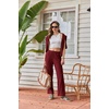 Ekouaer Womens Lounge Sets Long Sleeve Casual Pajama Fall Sleepwear Pockets | Soft Ribbed Knit Pjs, Loungewear 2 Piece Outfits, Crew neck, Curved Hem, Fashion 2026 Matching Sets Women Clothing(Red)