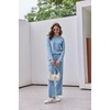 Ekouaer Womens Lounge Sets Long Sleeve Casual Pajama Fall Sleepwear Pockets | Soft Ribbed Knit Pjs, Loungewear 2 Piece Outfits, Crew neck, Curved Hem, Fashion 2026 Matching Sets Women Clothing(Light Blue)