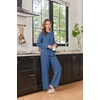 Ekouaer Womens Lounge Sets Long Sleeve Casual Pajama Fall Sleepwear Pockets | Soft Ribbed Knit Pjs, Loungewear 2 Piece Outfits, Crew neck, Curved Hem, Fashion 2026 Matching Sets Women Clothing(Captain’s Blue)