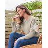 Ekouaer Womens Lounge Sets Long Sleeve Casual Pajama Fall Sleepwear Pockets | Soft Ribbed Knit Pjs, Loungewear 2 Piece Outfits, Crew neck, Curved Hem, Fashion 2026 Matching Sets Women Clothing(Apricot)