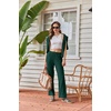 Ekouaer Womens Lounge Sets Long Sleeve Casual Pajama Fall Sleepwear Pockets | Soft Ribbed Knit Pjs, Loungewear 2 Piece Outfits, Crew neck, Curved Hem, Fashion 2026 Matching Sets Women Clothing(Green)