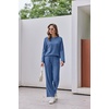 Ekouaer Womens Lounge Sets Long Sleeve Casual Pajama Fall Sleepwear Pockets | Soft Ribbed Knit Pjs, Loungewear 2 Piece Outfits, Crew neck, Curved Hem, Fashion 2026 Matching Sets Women Clothing(Captain’s Blue)