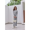 Ekouaer Womens Lounge Sets Long Sleeve Casual Pajama Fall Sleepwear Pockets | Soft Ribbed Knit Pjs, Loungewear 2 Piece Outfits, Crew neck, Curved Hem, Fashion 2026 Matching Sets Women Clothing(Light Gray)