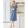 Ekouaer Womens Nightgowns Long Sleep Dress Short Sleeve Henley Loungewear | Floral Print Night Dress S-3XL, Lace Nightgowns, Ladies Lounge Dress, Soft Long Sleep Shirt, Sleep, Daily Wear, Home(Blue Ditsy Floral)