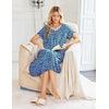 Ekouaer Womens Nightgowns Long Sleep Dress Short Sleeve Henley Loungewear | Floral Print Night Dress S-3XL, Lace Nightgowns, Ladies Lounge Dress, Soft Long Sleep Shirt, Sleep, Daily Wear, Home(Blue Ditsy Floral)
