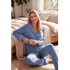 Ekouaer Womens Pajama Sets Long Sleeve Button Down 2 Piece Soft Pjs | Soft 2 Piece Lounge Sets, Fall Sleepwear, Long Pants With Side Pockets, Soft and Skin-Friendly Fabric(Navy)