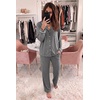 Ekouaer Womens Pajama Sets Long Sleeve Button Down 2 Piece Soft Pjs | Soft 2 Piece Lounge Sets, Fall Sleepwear, Long Pants With Side Pockets, Soft and Skin-Friendly Fabric(Dark Grey)