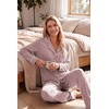 Ekouaer Womens Pajama Sets Long Sleeve Button Down 2 Piece Soft Pjs | Soft 2 Piece Lounge Sets, Fall Sleepwear, Long Pants With Side Pockets, Soft and Skin-Friendly Fabric(Pink)