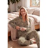 Ekouaer Womens Pajama Sets Long Sleeve Button Down 2 Piece Soft Pjs | Soft 2 Piece Lounge Sets, Fall Sleepwear, Long Pants With Side Pockets, Soft and Skin-Friendly Fabric(Leopard)