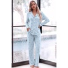 Ekouaer Womens Pajama Sets Long Sleeve Button Down 2 Piece Soft Pjs | Soft 2 Piece Lounge Sets, Fall Sleepwear, Long Pants With Side Pockets, Soft and Skin-Friendly Fabric(Polka Dot Bow-blue)