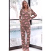 Ekouaer Womens Pajama Sets Long Sleeve Button Down 2 Piece Soft Pjs | Soft 2 Piece Lounge Sets, Fall Sleepwear, Long Pants With Side Pockets, Soft and Skin-Friendly Fabric(Leopard Bow)