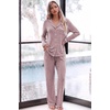 Ekouaer Womens Pajama Sets Long Sleeve Button Down 2 Piece Soft Pjs | Soft 2 Piece Lounge Sets, Fall Sleepwear, Long Pants With Side Pockets, Soft and Skin-Friendly Fabric(Pink)