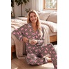 Ekouaer Womens Pajama Sets Long Sleeve Button Down 2 Piece Soft Pjs | Soft 2 Piece Lounge Sets, Fall Sleepwear, Long Pants With Side Pockets, Soft and Skin-Friendly Fabric(Leopard Bow)