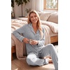 Ekouaer Womens Pajama Sets Long Sleeve Button Down 2 Piece Soft Pjs | Soft 2 Piece Lounge Sets, Fall Sleepwear, Long Pants With Side Pockets, Soft and Skin-Friendly Fabric(Light Grey)