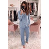 Ekouaer Womens Pajama Sets Long Sleeve Button Down 2 Piece Soft Pjs | Soft 2 Piece Lounge Sets, Fall Sleepwear, Long Pants With Side Pockets, Soft and Skin-Friendly Fabric(Light Blue)