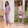 Ekouaer Womens Pajama Sets Long Sleeve Button Down 2 Piece Soft Pjs | Soft 2 Piece Lounge Sets, Fall Sleepwear, Long Pants With Side Pockets, Soft and Skin-Friendly Fabric(Lilac)