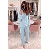 Ekouaer Womens Pajama Sets Long Sleeve Button Down 2 Piece Soft Pjs | Soft 2 Piece Lounge Sets, Fall Sleepwear, Long Pants With Side Pockets, Soft and Skin-Friendly Fabric(Polka Dot Bow-blue)