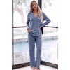 Ekouaer Womens Pajama Sets Long Sleeve Button Down 2 Piece Soft Pjs | Soft 2 Piece Lounge Sets, Fall Sleepwear, Long Pants With Side Pockets, Soft and Skin-Friendly Fabric(Navy)