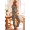 Ekouaer Womens Pajama Sets Long Sleeve Button Down 2 Piece Soft Pjs | Soft 2 Piece Lounge Sets, Fall Sleepwear, Long Pants With Side Pockets, Soft and Skin-Friendly Fabric(Leopard)