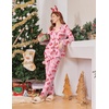 Ekouaer Womens Pajama Sets Long Sleeve Button Down 2 Piece Soft Pjs | Soft 2 Piece Lounge Sets, Fall Sleepwear, Long Pants With Side Pockets, Soft and Skin-Friendly Fabric(Red Ribbon)