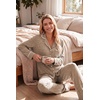 Ekouaer Womens Pajama Sets Long Sleeve Button Down 2 Piece Soft Pjs | Soft 2 Piece Lounge Sets, Fall Sleepwear, Long Pants With Side Pockets, Soft and Skin-Friendly Fabric(Light Brown)