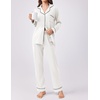 Ekouaer Womens Pajamas Set Button Down Long Sleeve Top & Pants Lounge Sets | Soft Sleepwear, Classic notch collar, ideal for Home relaxation, Wedding, Party, Daily Wear & Breastfeeding(White)