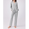 Ekouaer Womens Pajamas Set Button Down Long Sleeve Top & Pants Lounge Sets | Soft Sleepwear, Classic notch collar, ideal for Home relaxation, Wedding, Party, Daily Wear & Breastfeeding(Light Grey)
