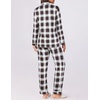 Ekouaer Womens Pajamas Set Button Down Long Sleeve Top & Pants Lounge Sets | Soft Sleepwear, Classic notch collar, ideal for Home relaxation, Wedding, Party, Daily Wear & Breastfeeding(B_white Black Plaid)