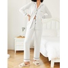 Ekouaer Womens Pajamas Set Button Down Long Sleeve Top & Pants Lounge Sets | Soft Sleepwear, Classic notch collar, ideal for Home relaxation, Wedding, Party, Daily Wear & Breastfeeding(White)