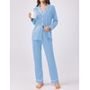 Ekouaer Womens Pajamas Set Button Down Long Sleeve Top & Pants Lounge Sets | Soft Sleepwear, Classic notch collar, ideal for Home relaxation, Wedding, Party, Daily Wear & Breastfeeding(Light Blue)