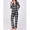 Ekouaer Womens Pajamas Set Button Down Long Sleeve Top & Pants Lounge Sets | Soft Sleepwear, Classic notch collar, ideal for Home relaxation, Wedding, Party, Daily Wear & Breastfeeding(B_grey Plaid)