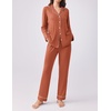 Ekouaer Womens Pajamas Set Button Down Long Sleeve Top & Pants Lounge Sets | Soft Sleepwear, Classic notch collar, ideal for Home relaxation, Wedding, Party, Daily Wear & Breastfeeding(Caremel)