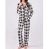 Ekouaer Womens Pajamas Set Button Down Long Sleeve Top & Pants Lounge Sets | Soft Sleepwear, Classic notch collar, ideal for Home relaxation, Wedding, Party, Daily Wear & Breastfeeding(B_white Black Plaid)