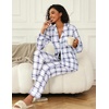 Ekouaer Womens Pajamas Set Button Down Long Sleeve Top & Pants Lounge Sets | Soft Sleepwear, Classic notch collar, ideal for Home relaxation, Wedding, Party, Daily Wear & Breastfeeding(B_light Blue Plaid)