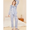 Ekouaer Womens Pajamas Set Button Down Long Sleeve Top & Pants Lounge Sets | Soft Sleepwear, Classic notch collar, ideal for Home relaxation, Wedding, Party, Daily Wear & Breastfeeding(B_light Blue Plaid)