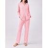 Ekouaer Womens Pajamas Set Button Down Long Sleeve Top & Pants Lounge Sets | Soft Sleepwear, Classic notch collar, ideal for Home relaxation, Wedding, Party, Daily Wear & Breastfeeding(Pink)