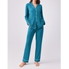 Ekouaer Womens Pajamas Set Button Down Long Sleeve Top & Pants Lounge Sets | Soft Sleepwear, Classic notch collar, ideal for Home relaxation, Wedding, Party, Daily Wear & Breastfeeding(Deep Lake Blue)