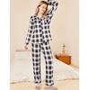 Ekouaer Womens Pajamas Set Button Down Long Sleeve Top & Pants Lounge Sets | Soft Sleepwear, Classic notch collar, ideal for Home relaxation, Wedding, Party, Daily Wear & Breastfeeding(B_white Black Plaid)