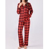 Ekouaer Womens Pajamas Set Button Down Long Sleeve Top & Pants Lounge Sets | Soft Sleepwear, Classic notch collar, ideal for Home relaxation, Wedding, Party, Daily Wear & Breastfeeding(B_red Plaid)