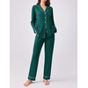 Ekouaer Womens Pajamas Set Button Down Long Sleeve Top & Pants Lounge Sets | Soft Sleepwear, Classic notch collar, ideal for Home relaxation, Wedding, Party, Daily Wear & Breastfeeding(Blue Green)