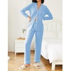 Ekouaer Womens Pajamas Set Button Down Long Sleeve Top & Pants Lounge Sets | Soft Sleepwear, Classic notch collar, ideal for Home relaxation, Wedding, Party, Daily Wear & Breastfeeding(Light Blue)