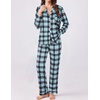 Ekouaer Womens Pajamas Set Button Down Long Sleeve Top & Pants Lounge Sets | Soft Sleepwear, Classic notch collar, ideal for Home relaxation, Wedding, Party, Daily Wear & Breastfeeding(B_blue Plaid)