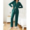 Ekouaer Womens Pajamas Set Button Down Long Sleeve Top & Pants Lounge Sets | Soft Sleepwear, Classic notch collar, ideal for Home relaxation, Wedding, Party, Daily Wear & Breastfeeding(Blue Green)