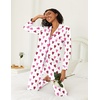 Ekouaer Womens Pajamas Set Button Down Long Sleeve Top & Pants Lounge Sets | Soft Sleepwear, Classic notch collar, ideal for Home relaxation, Wedding, Party, Daily Wear & Breastfeeding(White Hearts)