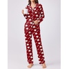 Ekouaer Womens Pajamas Set Button Down Long Sleeve Top & Pants Lounge Sets | Soft Sleepwear, Classic notch collar, ideal for Home relaxation, Wedding, Party, Daily Wear & Breastfeeding(Red Teddy)
