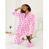 Ekouaer Womens Pajamas Set Button Down Long Sleeve Top & Pants Lounge Sets | Soft Sleepwear, Classic notch collar, ideal for Home relaxation, Wedding, Party, Daily Wear & Breastfeeding(Pink Bow)